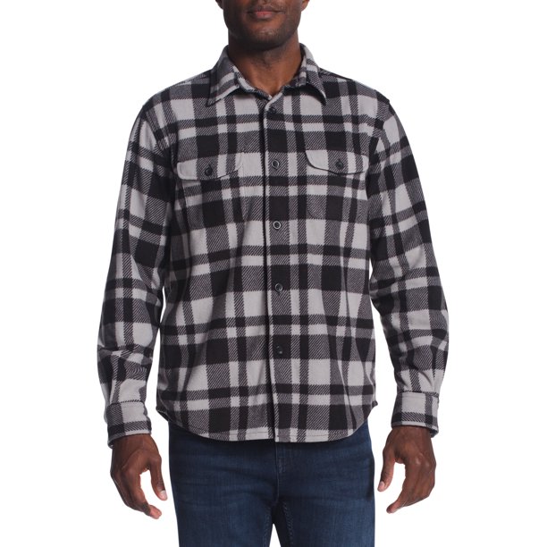 chaps mens long sleeve microfleece plaid shirt Walmart All Clothing, Home and Electronics Sales 2022
