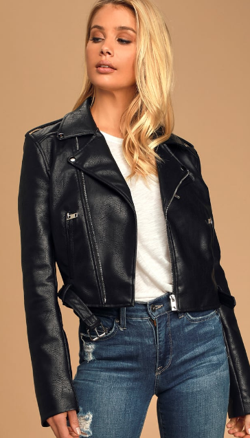 Up on a Tuesday Vegan Leather Jacket By Lulus